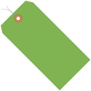 4 3/4 x 2 3/8" Fluorescent Green 13 Pt. Shipping Tags - Pre-Wired