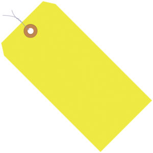 5 3/4 x 2 7/8" Fluorescent Yellow 13 Pt. Shipping Tags - Pre-Wired