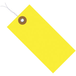 6 1/4 x 3 1/8" Yellow Tyvek® Shipping Tags - Pre-Wired