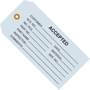4 3/4 x 2 3/8" - "Accepted (Blue)" Inspection Tags