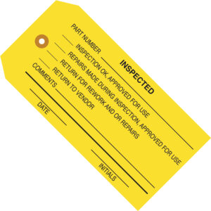 4 3/4 x 2 3/8" - "Inspected" Inspection Tags