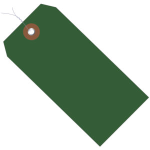 4 3/4 x 2 3/8" Green Plastic Shipping Tags - Pre-Wired