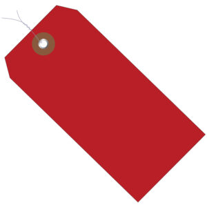 4 3/4 x 2 3/8" Red Plastic Shipping Tags - Pre-Wired