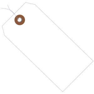 6 1/4 x 3 1/8" White Plastic Shipping Tags - Pre-Wired