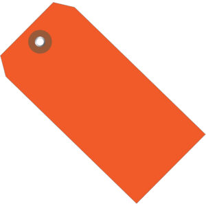 6 1/4 x 3 1/8" Orange Plastic Shipping Tags