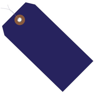 6 1/4 x 3 1/8" Blue Plastic Shipping Tags - Pre-Wired