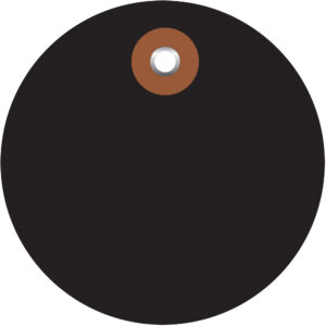 2" Black Plastic Circle Tags