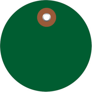 2" Green Plastic Circle Tags