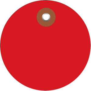 3" Red Plastic Circle Tags