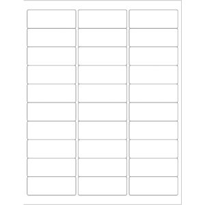 2 5/8 x 1" White Rectangle Laser Labels - Master Case