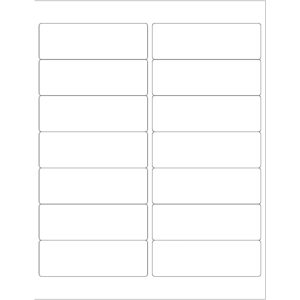 4 x 1 1/3" White Rectangle Laser Labels - Master Case