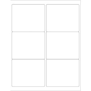4 x 3 1/3" White Rectangle Laser Labels