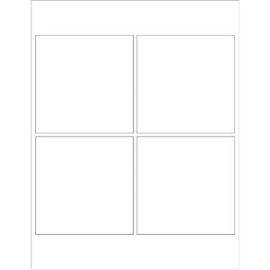 4 x 4" White Rectangle Laser Labels