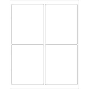 4 x 5" White Rectangle Laser Labels