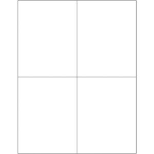 4 1/4 x 5 1/2" White Rectangle Laser Labels