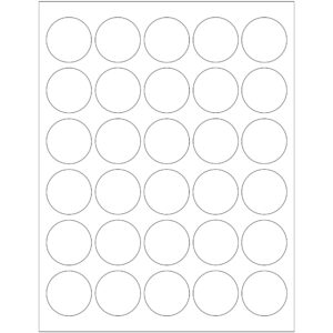 1 1/2" White Circle Laser Labels