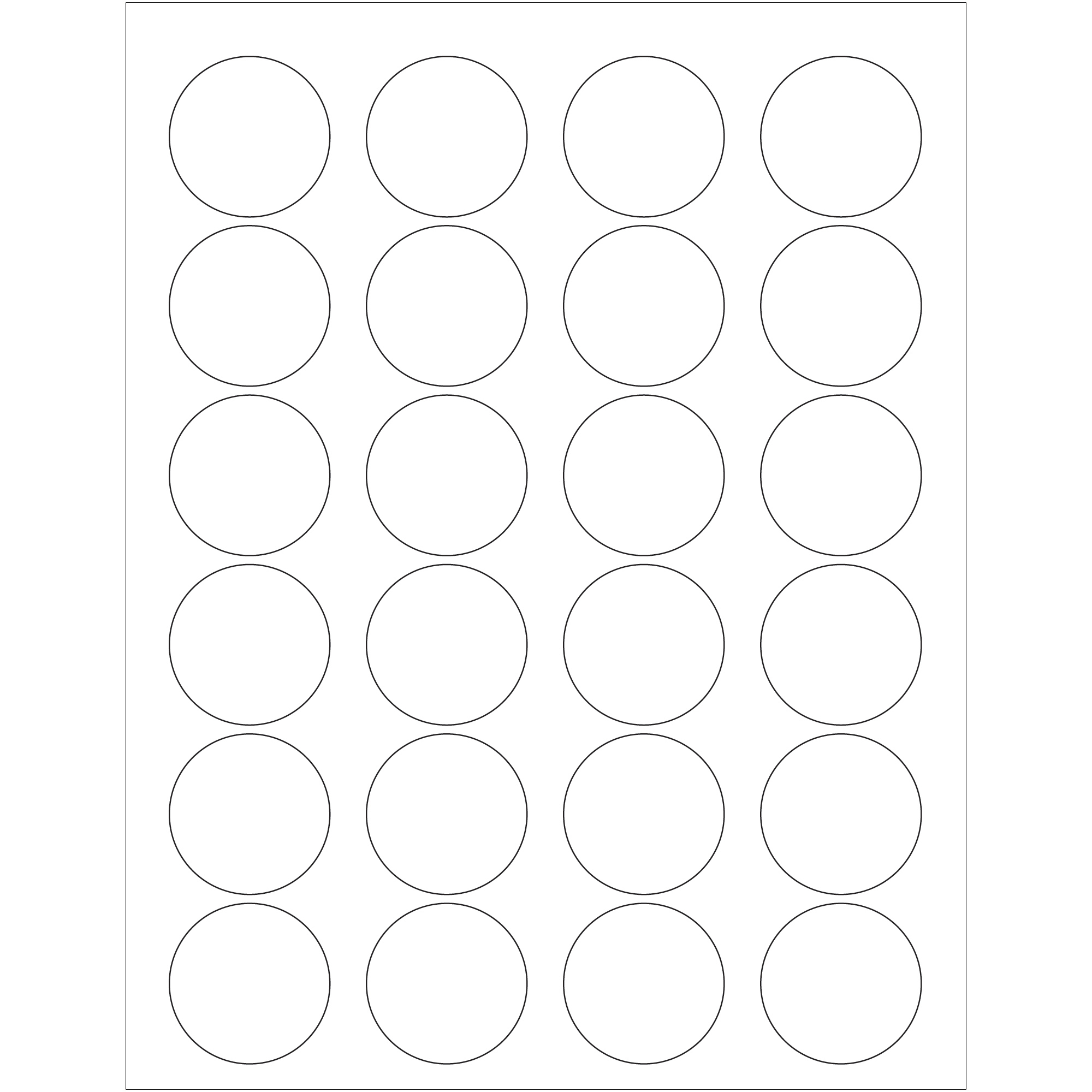 1.625" White Circle Laser Labels