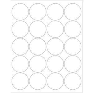 2" White Circle Laser Labels