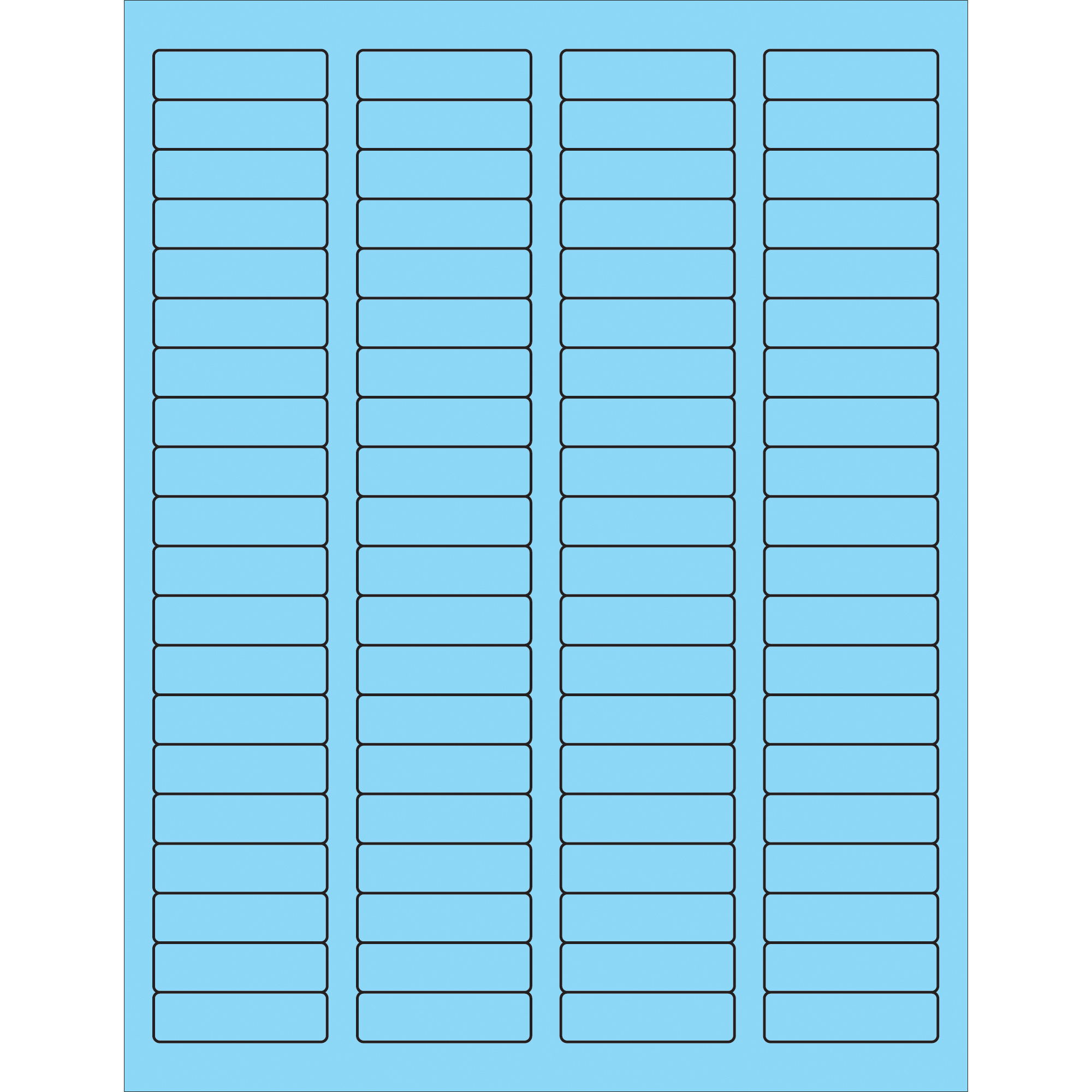 1 3/4 x 1/2" Fluorescent Pastel Blue Rectangle Laser Labels
