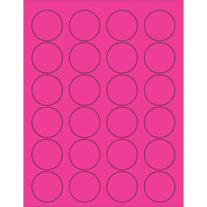 1 5/8" Fluorescent Pink Circle Laser Labels
