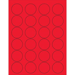 1 5/8" Fluorescent Red Circle Laser Labels
