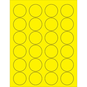 1 5/8" Fluorescent Yellow Circle Laser Labels