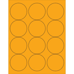 2 1/2" Fluorescent Orange Circle Laser Labels