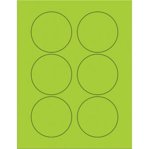 3" Fluorescent Green Circle Laser Labels