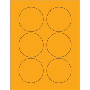 3" Fluorescent Orange Circle Laser Labels