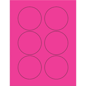 3" Fluorescent Pink Circle Laser Labels