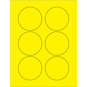 3" Fluorescent Yellow Circle Laser Labels