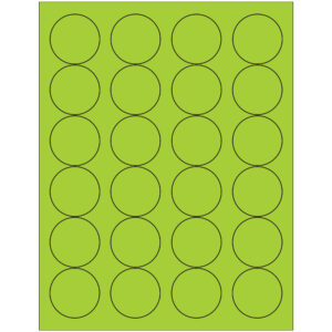 1 2/3" Fluorescent Green Circle Laser Labels