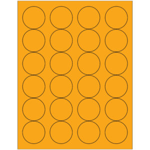 1 2/3" Fluorescent Orange Circle Laser Labels