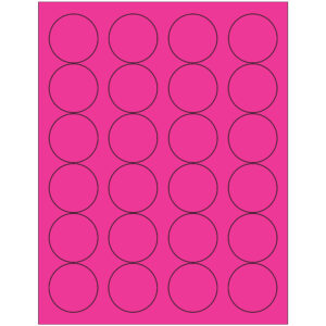 1 2/3" Fluorescent Pink Circle Laser Labels