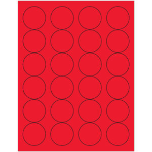 1 2/3" Fluorescent Red Circle Laser Labels