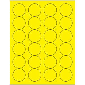 1 2/3" Fluorescent Yellow Circle Laser Labels