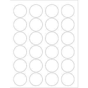 1 5/8" Glossy White Circle Laser Labels
