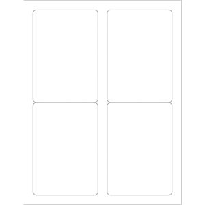 3 1/2 x 5" Glossy White Rectangle Laser Labels