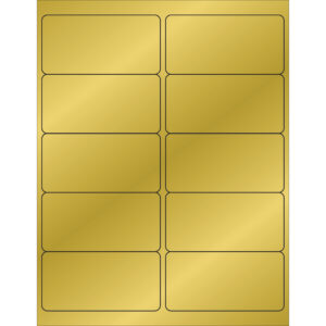 4 x 2" Gold Foil Rectangle Laser Labels