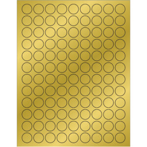 3/4" Gold Foil Circle Laser Labels