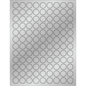 3/4" Silver Foil Circle Laser Labels
