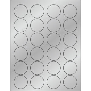 1 5/8" Silver Foil Circle Laser Labels