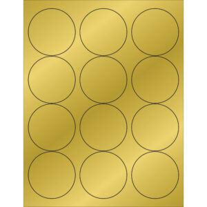 2 1/2" Gold Foil Circle Laser Labels