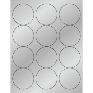 2 1/2" Silver Foil Circle Laser Labels
