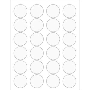 1 5/8" Clear Circle Laser Labels