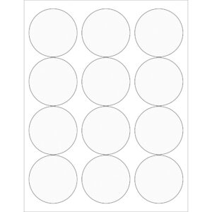 2 1/2" Clear Circle Laser Labels