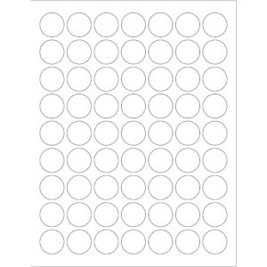 1" Glossy White Circle Laser Labels