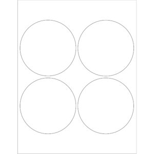 4" Glossy White Circle Laser Labels