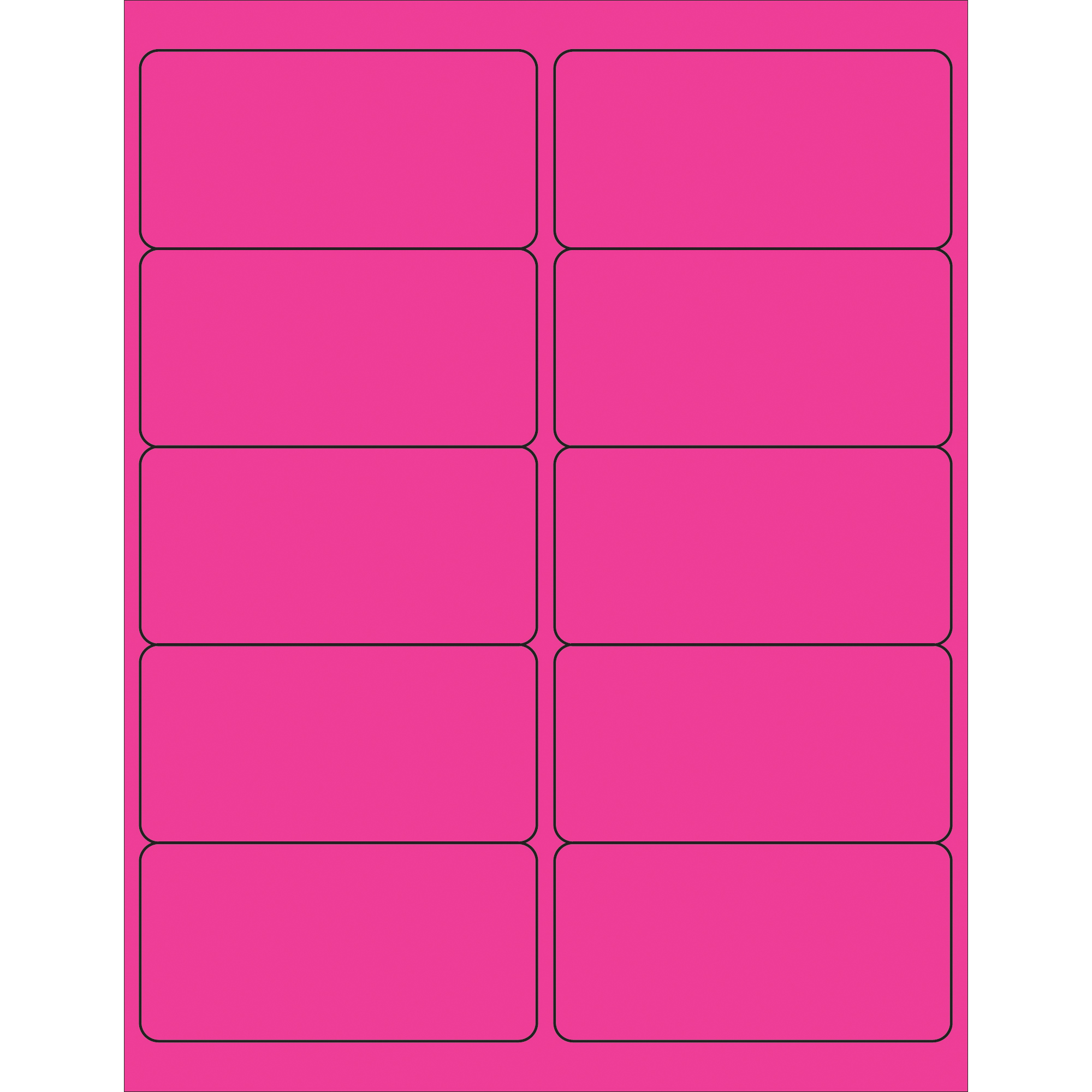 Pink Work Order Labels 4 x 2