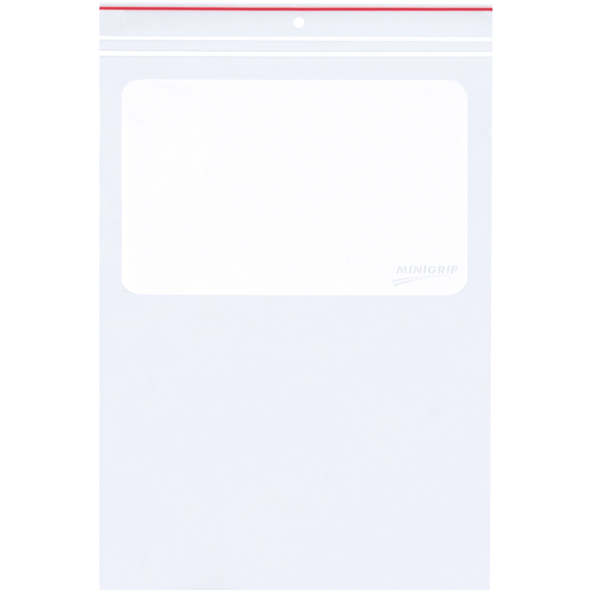 6 x 9" - 4 Mil Minigrip® White Block Reclosable Poly Bags w/ Hang Holes